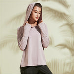 Hooded Loose Fitness Breathable Long Sleeved Top