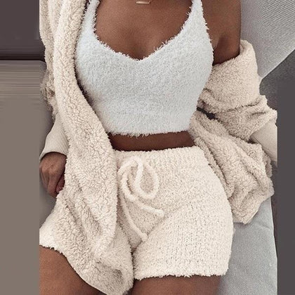 Three Piece Leisure Hoodie Set