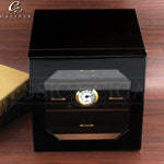 Black Glossy Cigar Humidor Box Or Cedar Wood Cigar Case