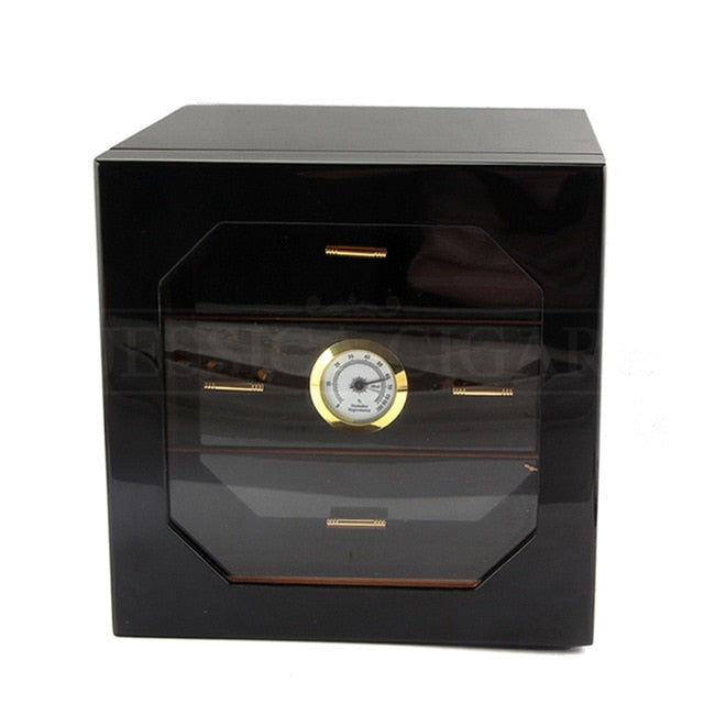 Black Glossy Cigar Humidor Box Or Cedar Wood Cigar Case – Queen Of Clubs  Apparel