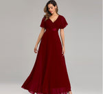 Elegant V-Neck Chiffon Formal Evening Gown