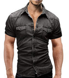 Men's Soft Denim Short Sleeve Shirt