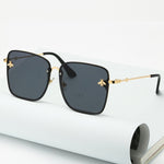New 2022 Ladies Oversize Rimless Square Bee Sunglasses