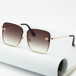 New 2022 Ladies Oversize Rimless Square Bee Sunglasses