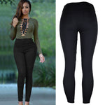 New Women's Solid Color Cotton Trousers