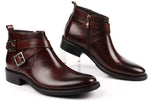 Men's Black / Brown Double Buckle Business Boots